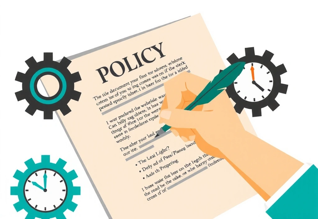 Illustration of a document with a pencil, symbolizing policy updates